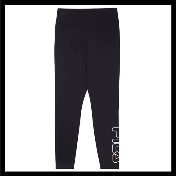 Fila Cotton Leggings High Waisted Fit Black - Picture 4 of 6